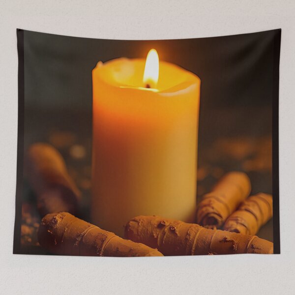 Item preview, Turmeric roots and a candle in warm light designed and sold by Mianku | Für das Leben.