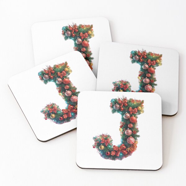 Item preview, Christmas Letter J Monogram – Holiday Alphabet Design designed and sold by Cultradesign.