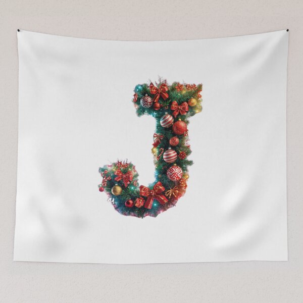Item preview, Christmas Letter J Monogram – Holiday Alphabet Design designed and sold by Cultradesign.