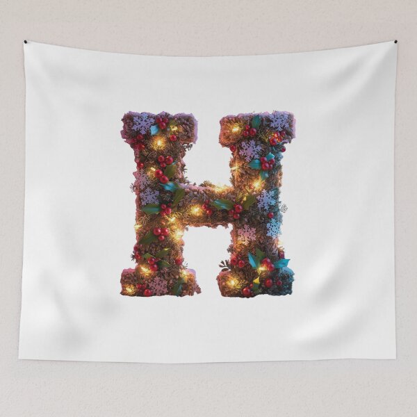 Item preview, Christmas Letter H Monogram – Holiday Decorative Alphabet designed and sold by Cultradesign.