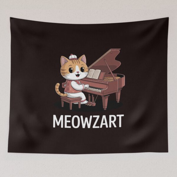Item preview, Meowzart Cat Pun Classical Music Piano designed and sold by hettingerchaim.