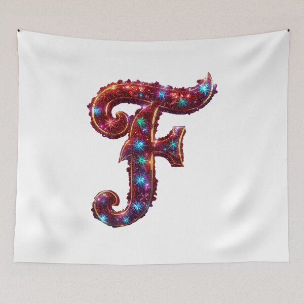 Item preview, Christmas Letter F Monogram – Holiday Alphabet Art designed and sold by Cultradesign.