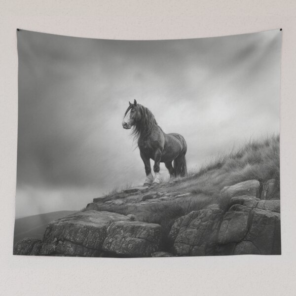 Item preview, A Percheron draft horse standing majestically on a hill Horses in Motion designed and sold by CDC40.