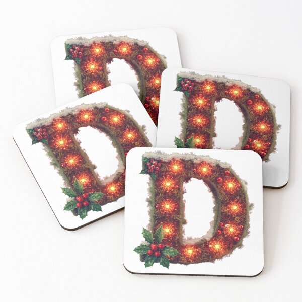 Item preview, Christmas Letter D Monogram – Festive Holiday Typography designed and sold by Cultradesign.