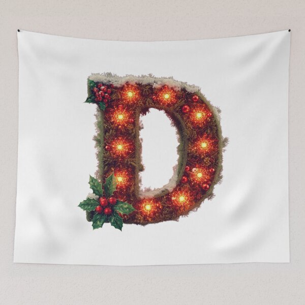 Item preview, Christmas Letter D Monogram – Festive Holiday Typography designed and sold by Cultradesign.