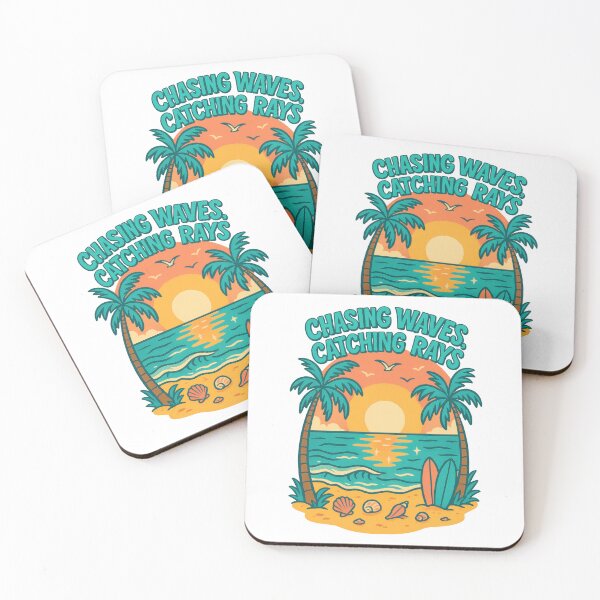 Item preview, Chasing Waves Catching Rays – Retro Beach Surf Sunset Summer Design designed and sold by inkoutninja.