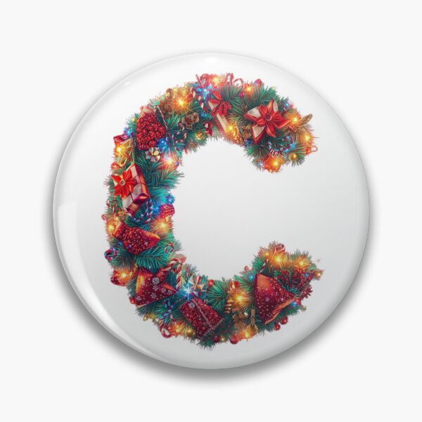 Item preview, Christmas Letter C Monogram – Holiday Decorative Lettering designed and sold by Cultradesign.