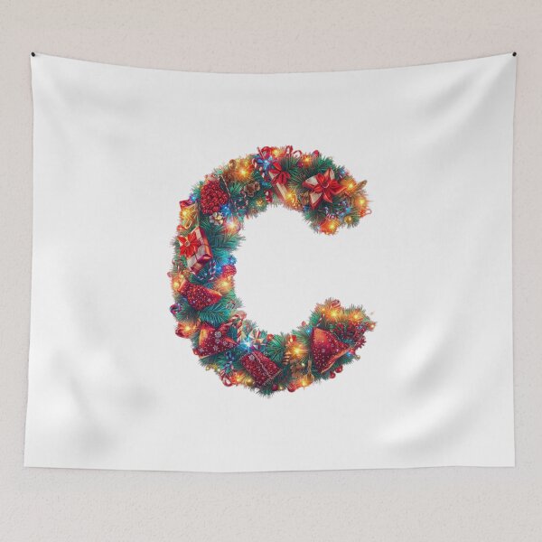 Item preview, Christmas Letter C Monogram – Holiday Decorative Lettering designed and sold by Cultradesign.