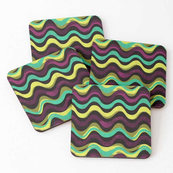 Item preview, Grunge Neon Wavy Ribbons on Black designed and sold by Piotrek0001.