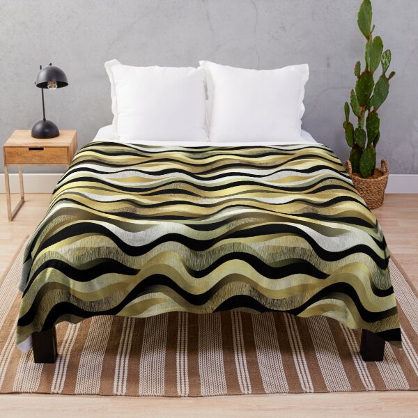 Item preview, Luxurious Gold and Black Wavy Stripes designed and sold by Piotrek0001.