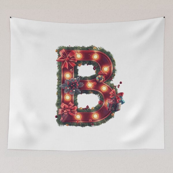 Item preview, Christmas Letter B Monogram – Festive Holiday Alphabet Design designed and sold by Cultradesign.
