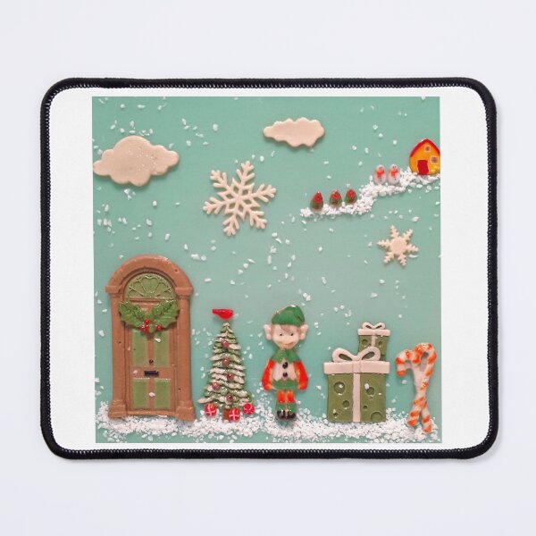 Item preview, Christmas Holiday Scene with Elf and Welcoming Door designed and sold by snowflakeglass.