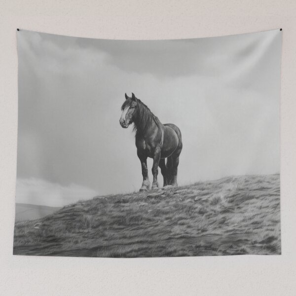 Item preview, A Percheron draft horse standing majestically on a hill Horses in Motion designed and sold by CDC40.