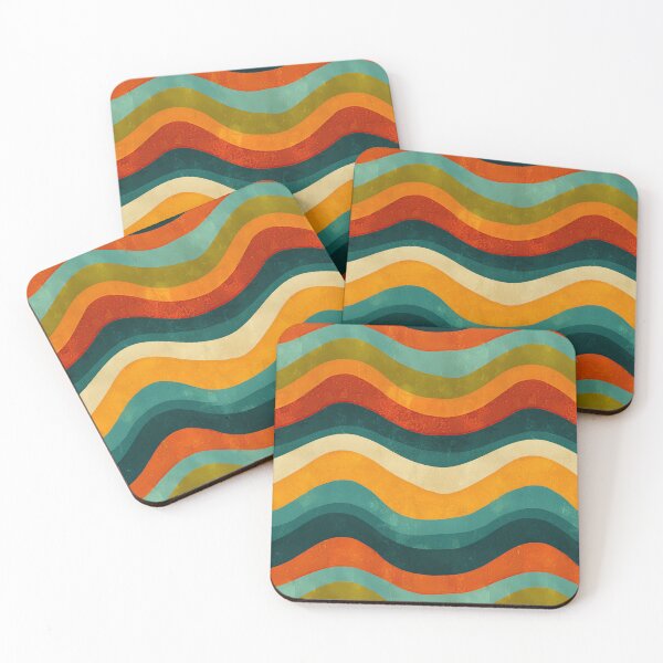 Item preview, Retro 70s Style Distressed Waves designed and sold by Piotrek0001.