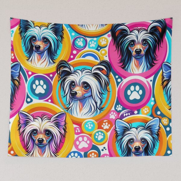 Item preview, Colorful Chinese Crested Dog Pattern designed and sold by Wags & Tails.