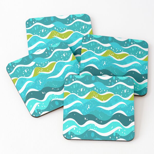 Item preview, Refreshing Teal Ocean Waves with Splatter designed and sold by Piotrek0001.
