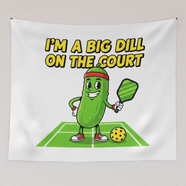 Item preview, I’m a Big Dill on the Court Funny Pickleball Pun Character Design designed and sold by SplashTastic.