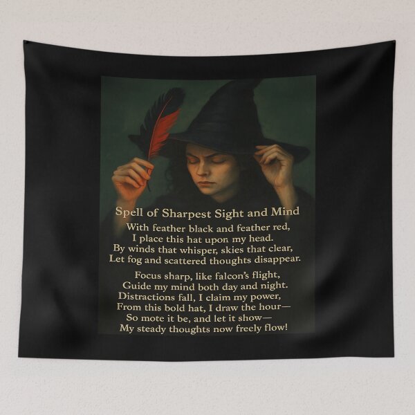 Item preview, Witch Casting Spell With Feather And Hat designed and sold by PriscillaMarks.