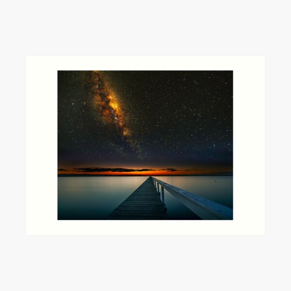 Milky Way over Long Jetty Art Print