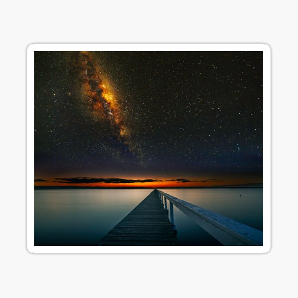 Milky Way over Long Jetty Sticker