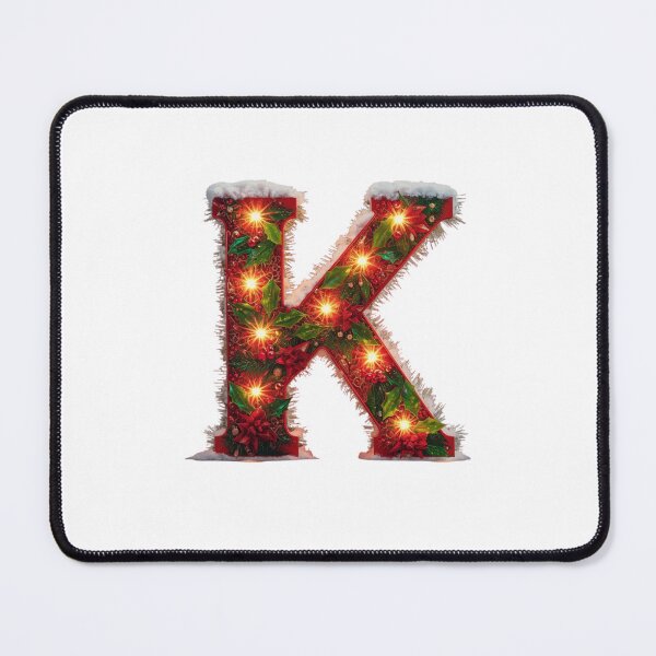 Item preview, Christmas Letter K Monogram – Festive Holiday Alphabet Design designed and sold by Cultradesign.