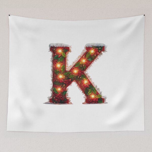 Item preview, Christmas Letter K Monogram – Festive Holiday Alphabet Design designed and sold by Cultradesign.