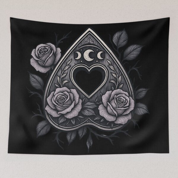 Item preview, Gothic Planchette With Roses – Witchy Occult Heart designed and sold by Mouraludia.