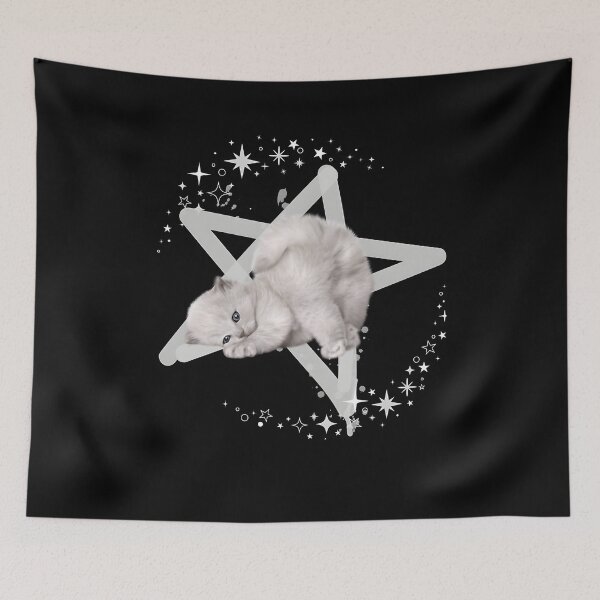 Item preview, Cute Mystic Cat On Pentagram With Stars designed and sold by PriscillaMarks.