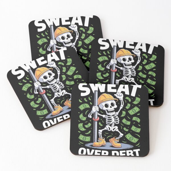 Item preview, Sweat Over Debt Worker Skeleton Motivational Halloween Funny designed and sold by HardcoreTour.
