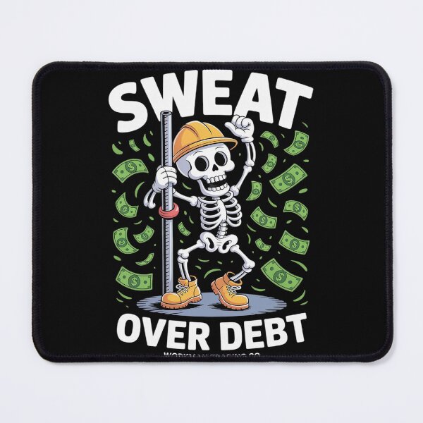 Item preview, Sweat Over Debt Worker Skeleton Motivational Halloween Funny designed and sold by HardcoreTour.