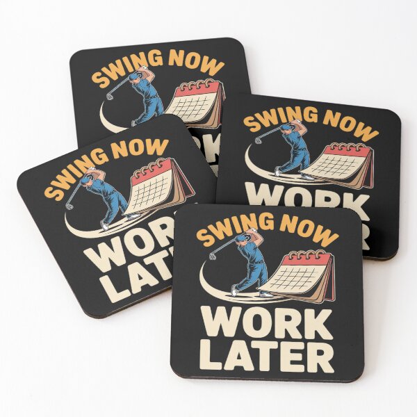 Item preview, Swing Now Work Later Golf Pun designed and sold by ToggleBet.