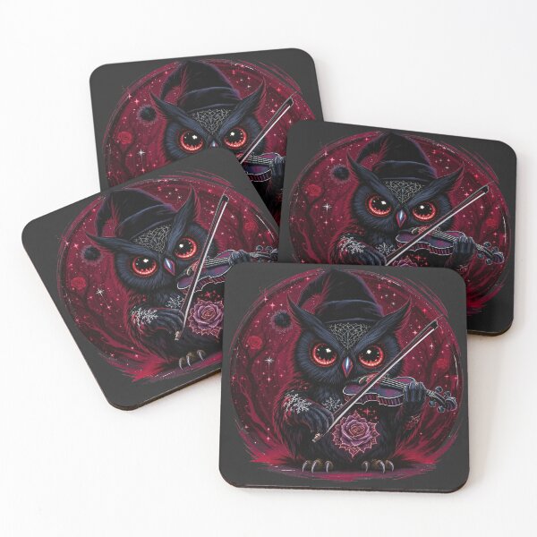 Item preview, Kawaii-Dark Owl – Christmas Violinist of Shadows | Gothic Owl with Violin designed and sold by ColorSplash123.