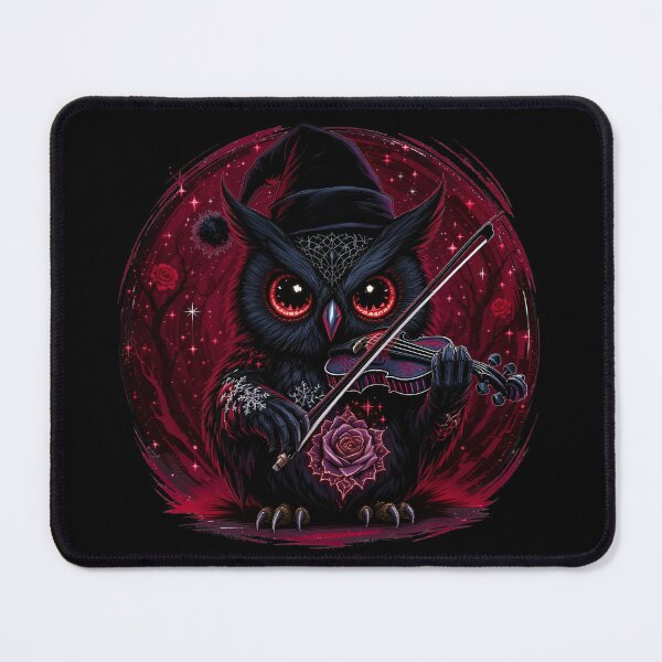 Item preview, Kawaii-Dark Owl – Christmas Violinist of Shadows | Gothic Owl with Violin designed and sold by ColorSplash123.