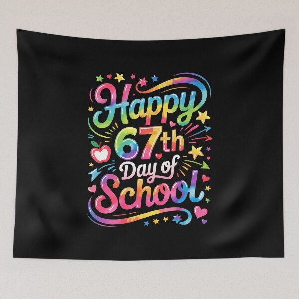 Item preview, Happy 67 Days Of School Meme100Th Day Of School Tie Dye designed and sold by BeulahJoseph.