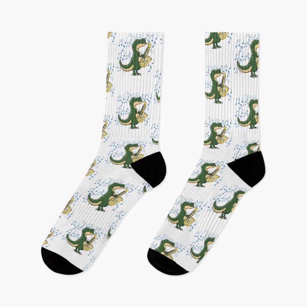Item preview, Cute and Funny Dinosaur T-rex Saxophone Music Design designed and sold by Jaudaux Designs.