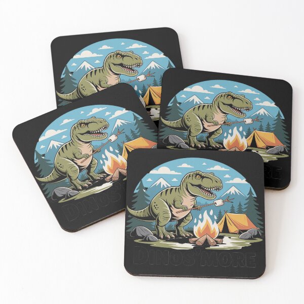 Item preview, T Rex Dinosaur making S'mores designed and sold by ToggleBet.