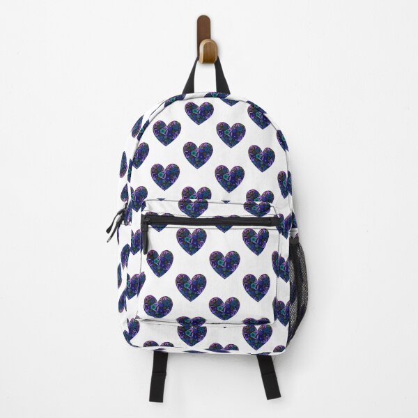 Item preview, Neon Black, Blue and Purple Flower Heart – Romantic Glowing Love Design designed and sold by LiudmylaMaika.