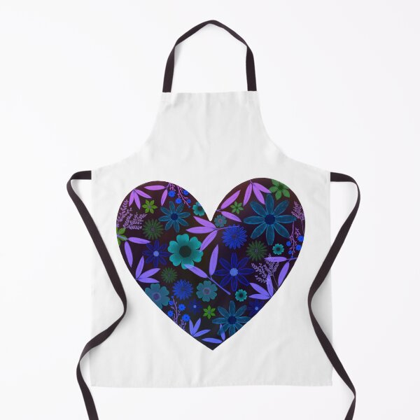 Item preview, Neon Black, Blue and Purple Flower Heart – Romantic Glowing Love Design designed and sold by LiudmylaMaika.