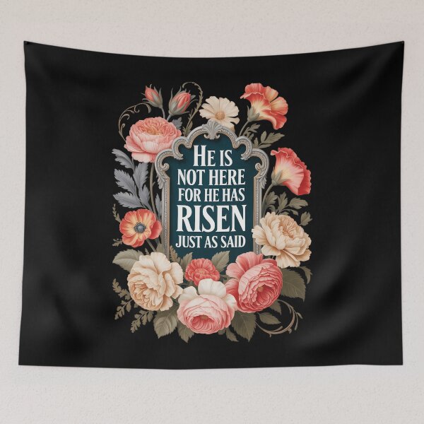 Item preview, He is Risen He Is Not Here Easter Day Christian Jesus Floral designed and sold by HellD3vil-Art.