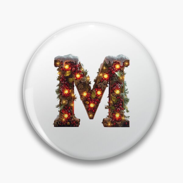Item preview, Christmas Letter M Monogram – Festive Holiday Alphabet Art designed and sold by Cultradesign.