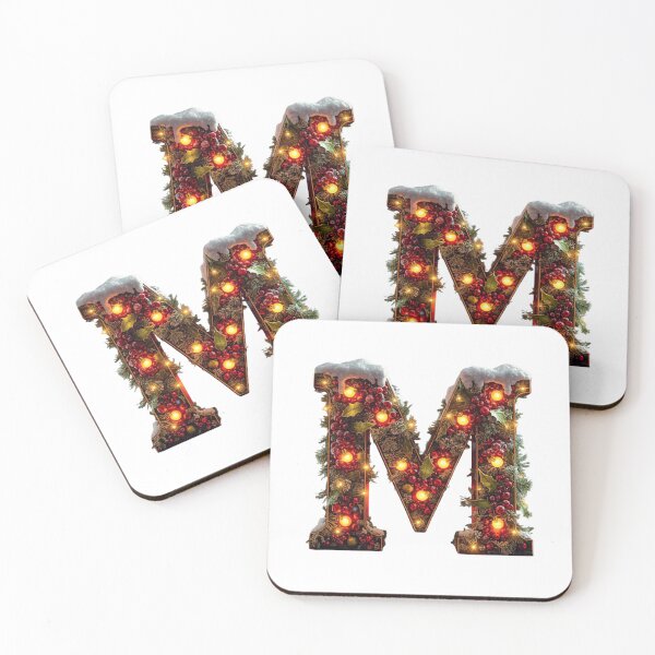 Item preview, Christmas Letter M Monogram – Festive Holiday Alphabet Art designed and sold by Cultradesign.
