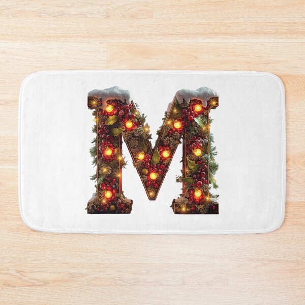 Item preview, Christmas Letter M Monogram – Festive Holiday Alphabet Art designed and sold by Cultradesign.
