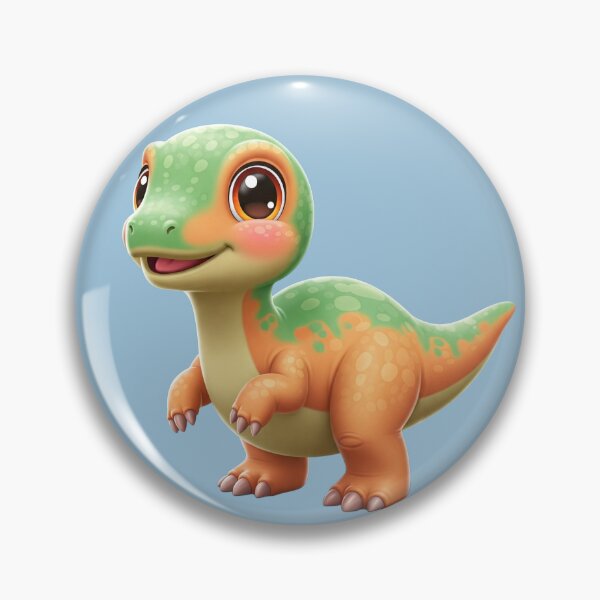 Item preview, Cute Cartoon Dinosaur Illustration - Orange Kawaii Dino with Green Spots Friendly Baby T‑Rex Art designed and sold by AnTartstudios.