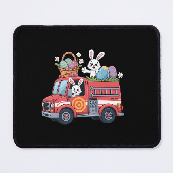 Item preview, Bunny Riding Firetruck Easter Day Firefighter Happy Easter designed and sold by HellD3vil-Art.