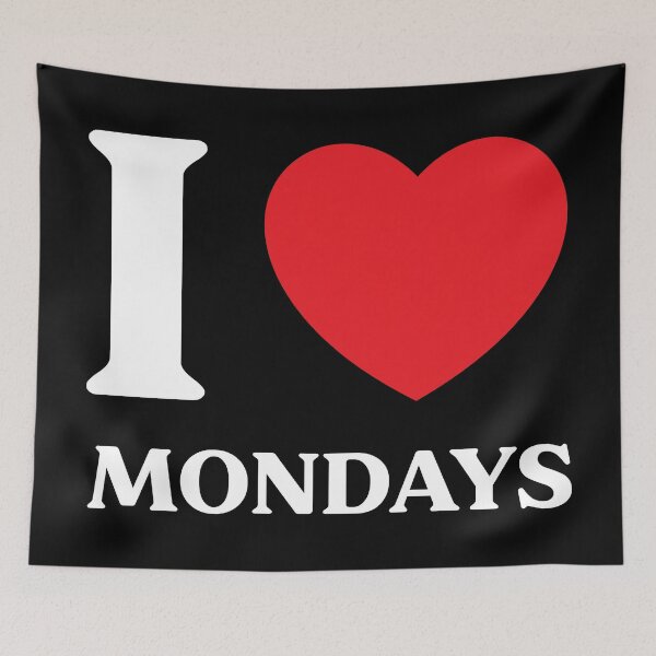 Item preview, I Love Mondays – Funny Ironic Minimal Text designed and sold by CurlyDude.