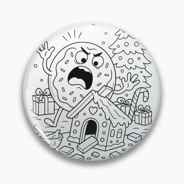 Item preview, Angry Donut vs. Gingerbread House – Christmas Meltdown designed and sold by ComedyInkFactor.