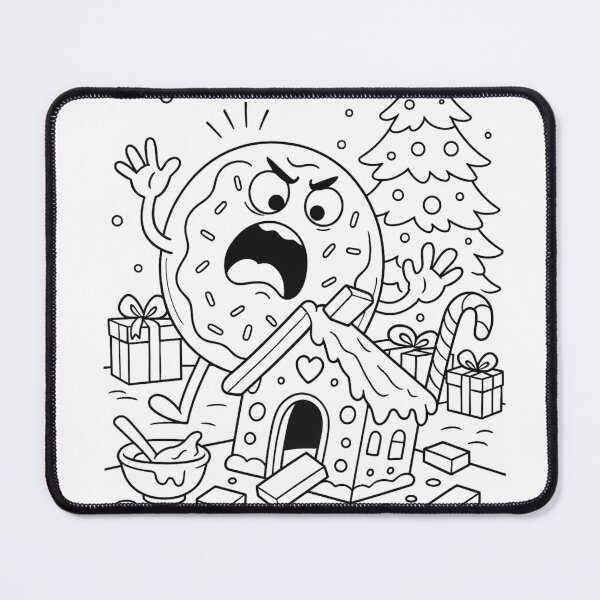 Item preview, Angry Donut vs. Gingerbread House – Christmas Meltdown designed and sold by ComedyInkFactor.
