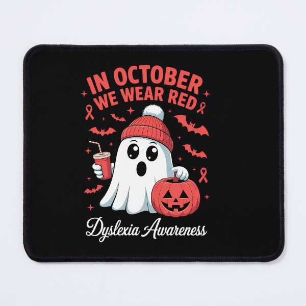 Item preview, In October We Wear Red Dyslexia Awareness Halloween Boo designed and sold by HellD3vil-Art.