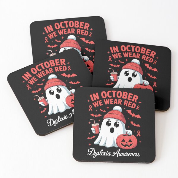Item preview, In October We Wear Red Dyslexia Awareness Halloween Boo designed and sold by HellD3vil-Art.