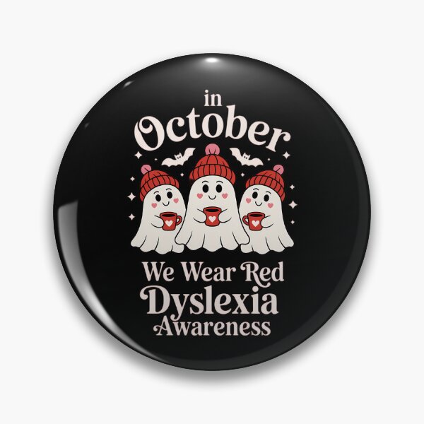 Item preview, In October we wear red Dyslexia Awareness Halloween Ghost designed and sold by HellD3vil-Art.